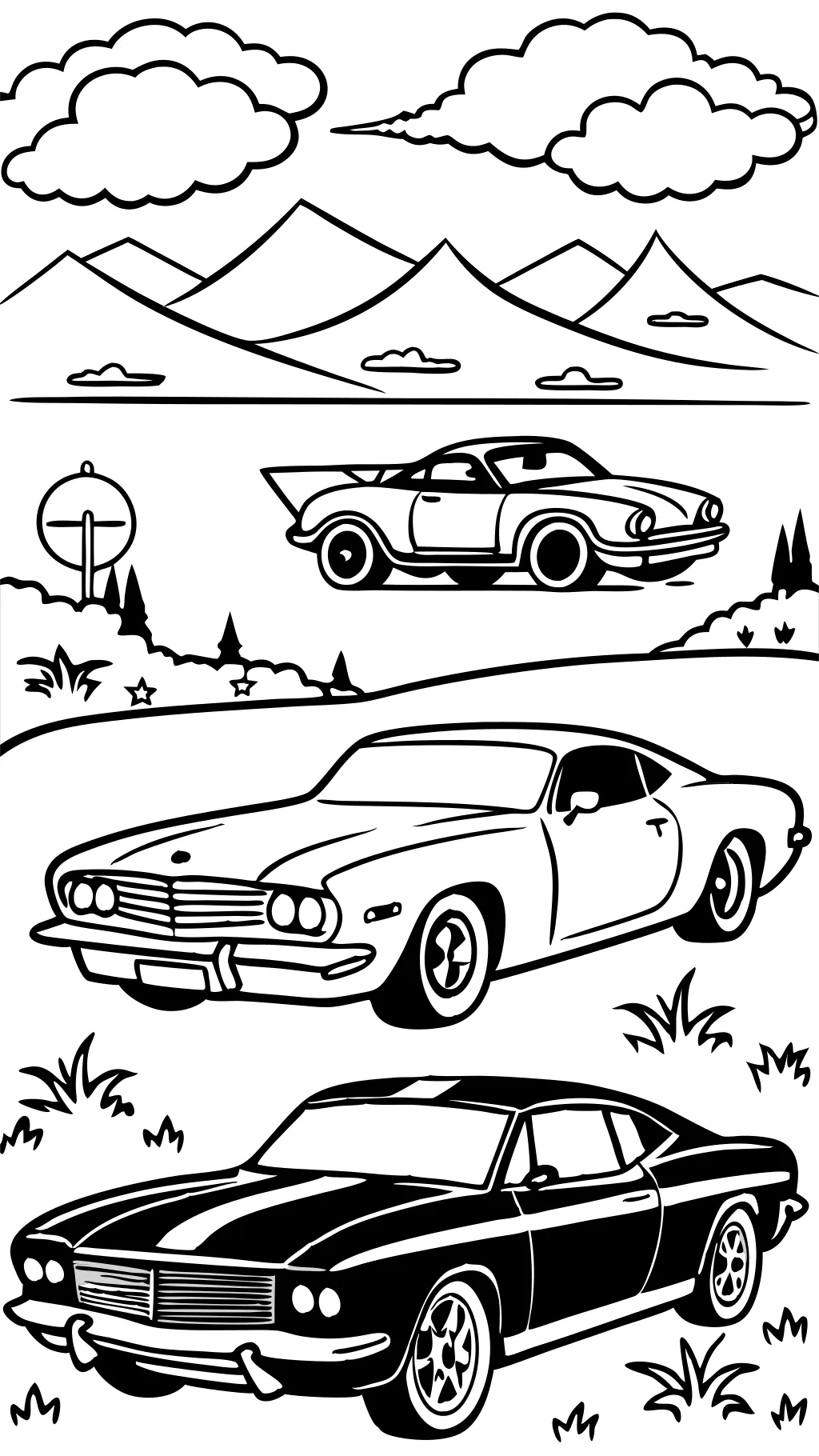 color pages of cars